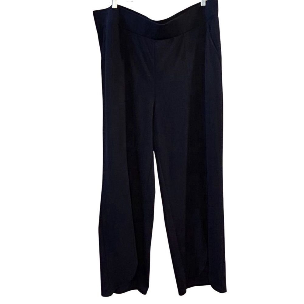 Isaac Mizrahi Women's 2XL Tall Navy Wide-Leg Pants High Waist Casual
